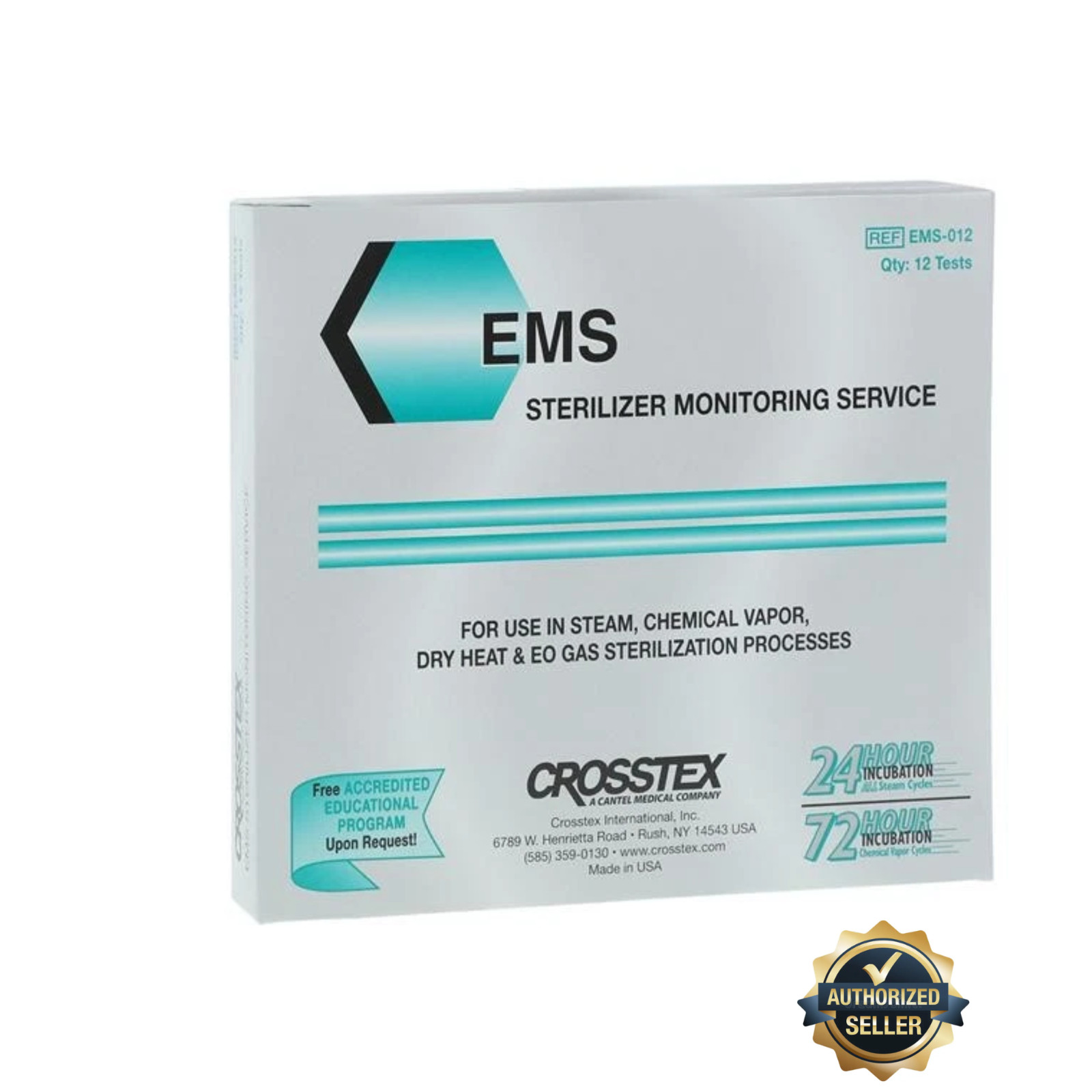 SPS Medical EMS Mail-In Sterilizer Monitoring Service 12 Tests/Box #EMS-012