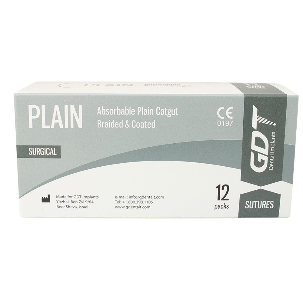 3×12 Plain Catgut Sewing Thread 3/0 Atraumatic 20mm 3/8 Reverse 75cm