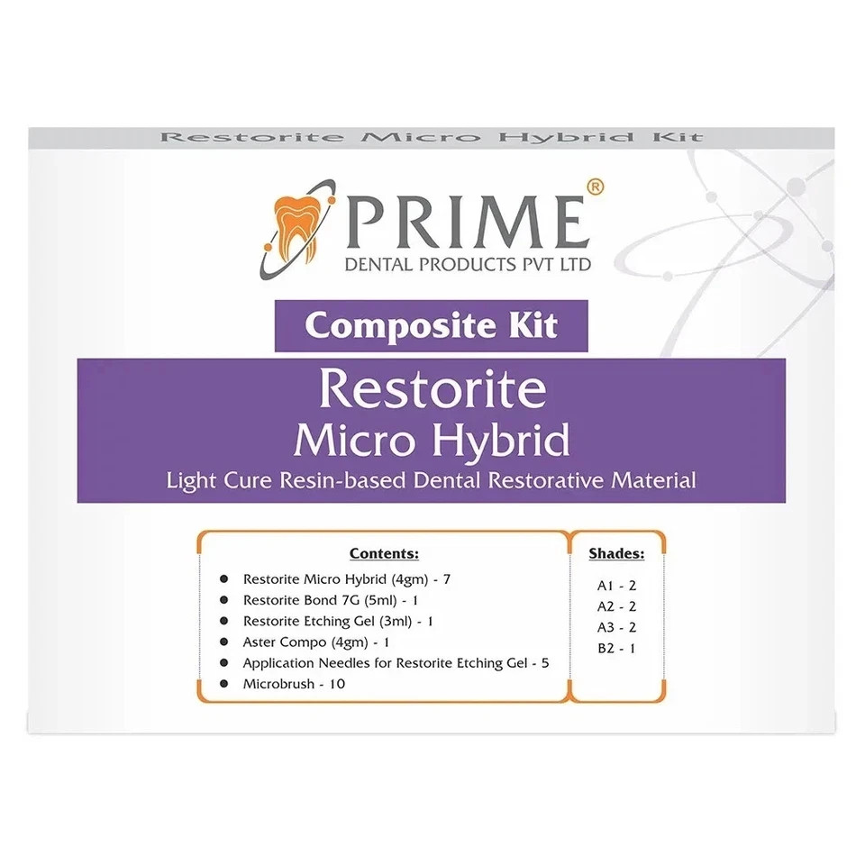 Composite Kit 7Syrs Bond Etch Compo Prime Dental Micro Hybrid Light Cure Resin