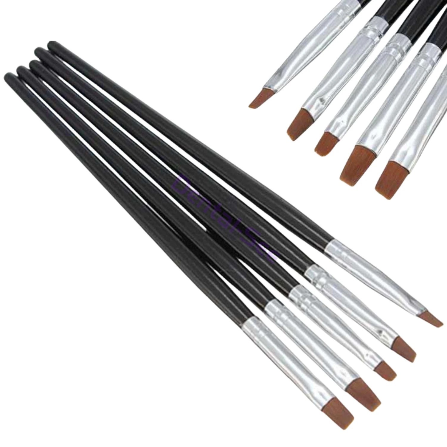 5Pcs/Kit Dental Composite Silicone Brush Pen Resin Veneer Cement Porcelain Pen