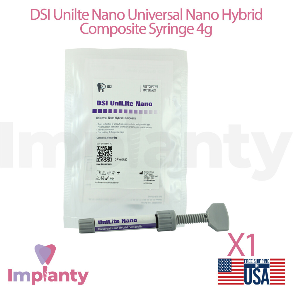 DSI UniLite Nano Universal Hybrid Composite 4g Syringe Restoration Dental