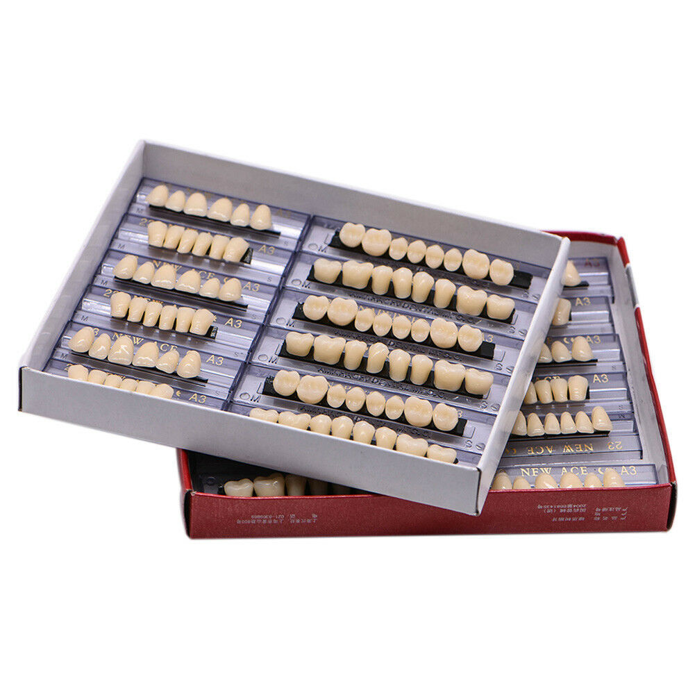 168Pcs Dental Acrylic Resin Denture 23# Shade A3 Full Upper Lower False Teeth