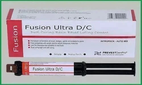 PREVEST FUSION ULTRA DC 9gm Dual Curing Resin Luting Cement Dental Free Ship