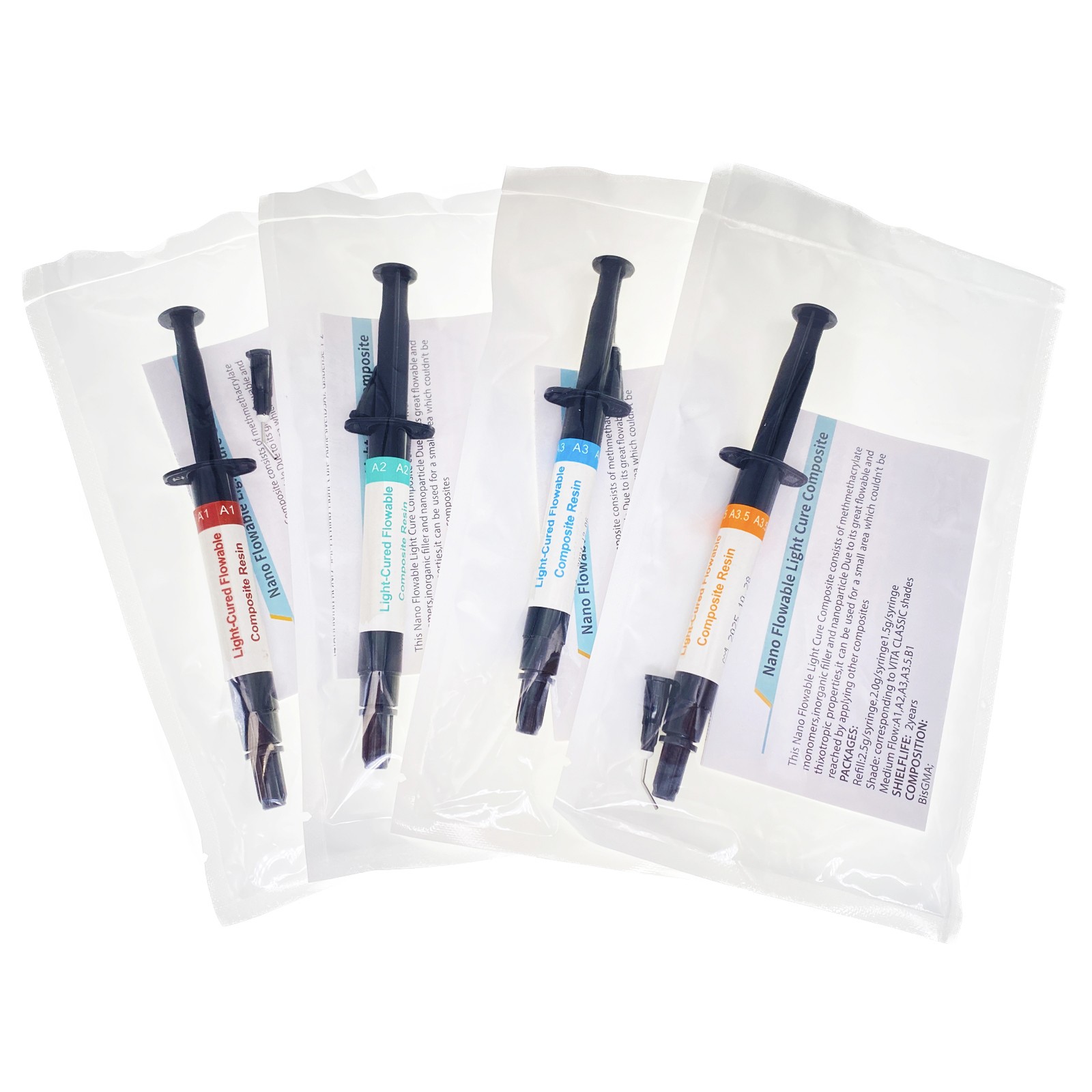 1PC Dental Flowable Light Cure Composite Resin Flow Shade A1/A2/A3.5 2.5G