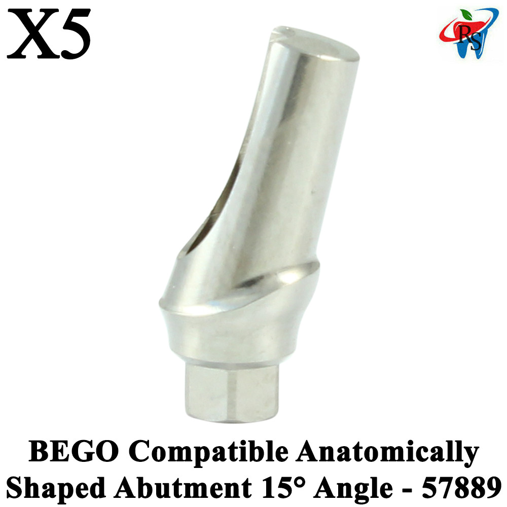 5pcs Dental BEGO Compatible Anatomically Shaped Abutment 15° Angle – 57889