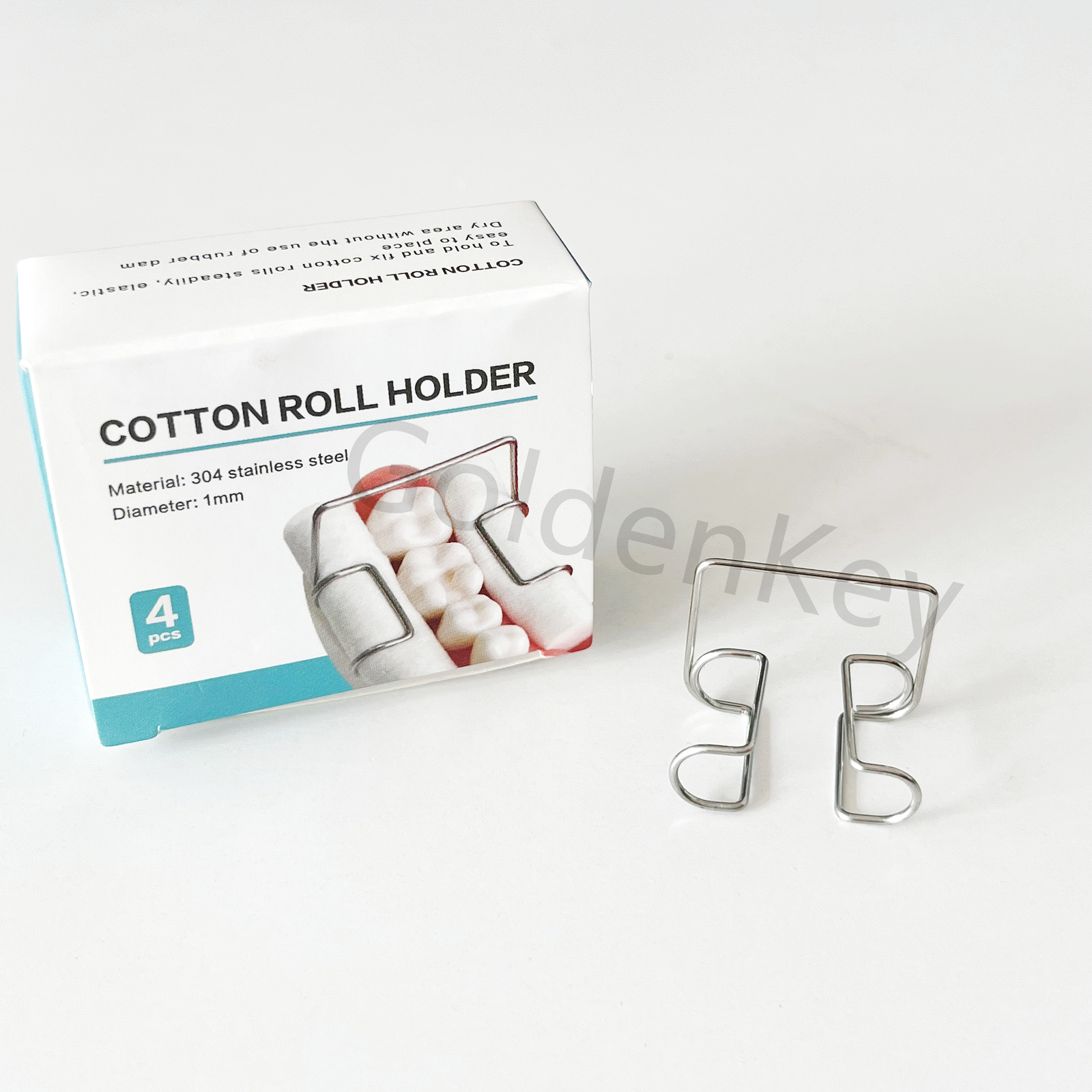 1Box(4Pcs) Dental Cotton Roll Clip Stainless Steel Autoclavable Holders Keep Dry