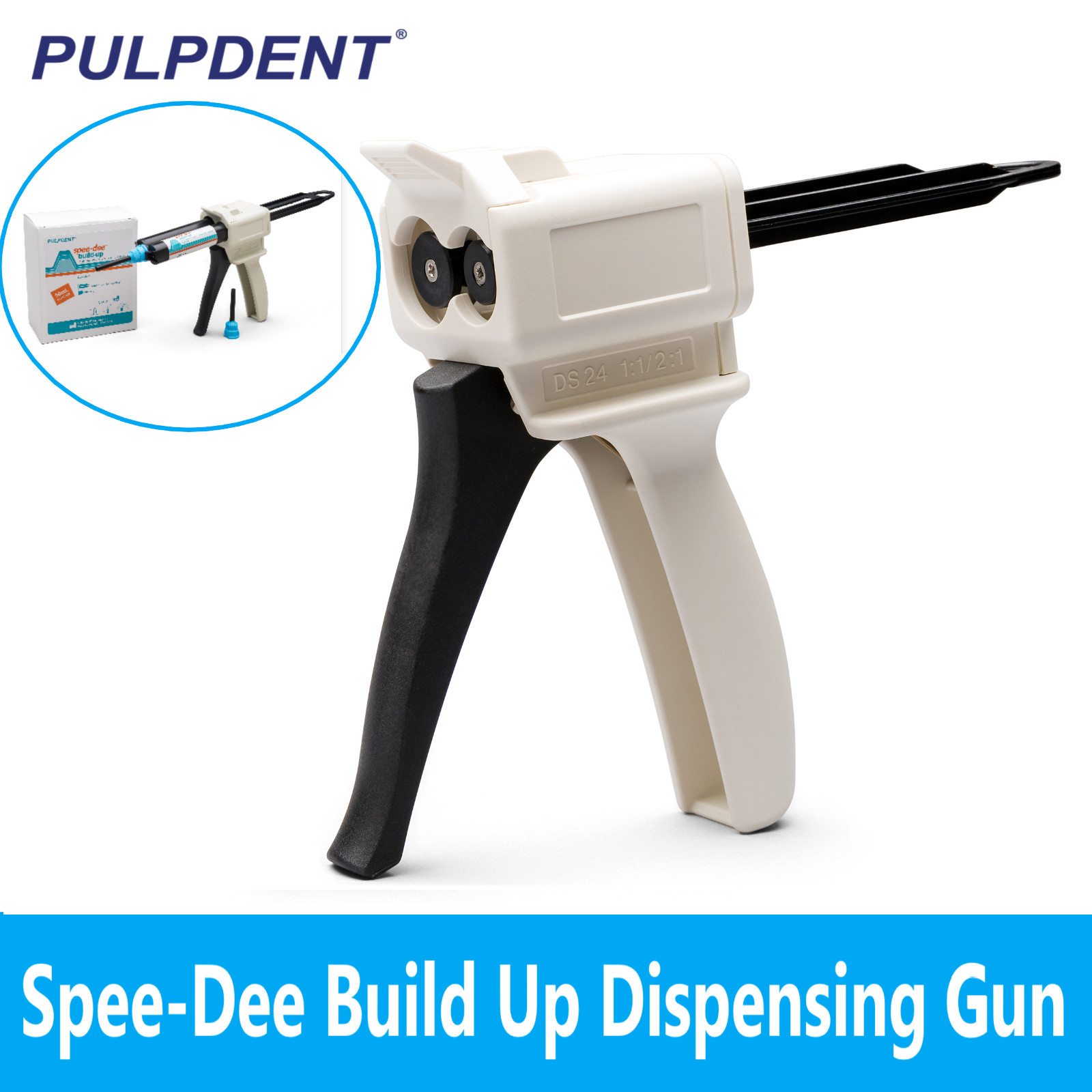 Dental Spee-Dee Build Up Dispensing Gun for 25 ml Cartridges, 1:1 Automix, DS24