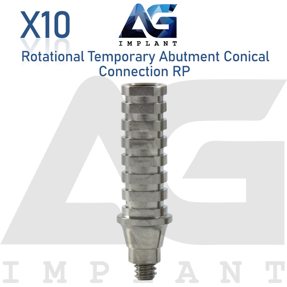 10 Titanium Temporary Abutment Non Hex RP Conical Connection Dental