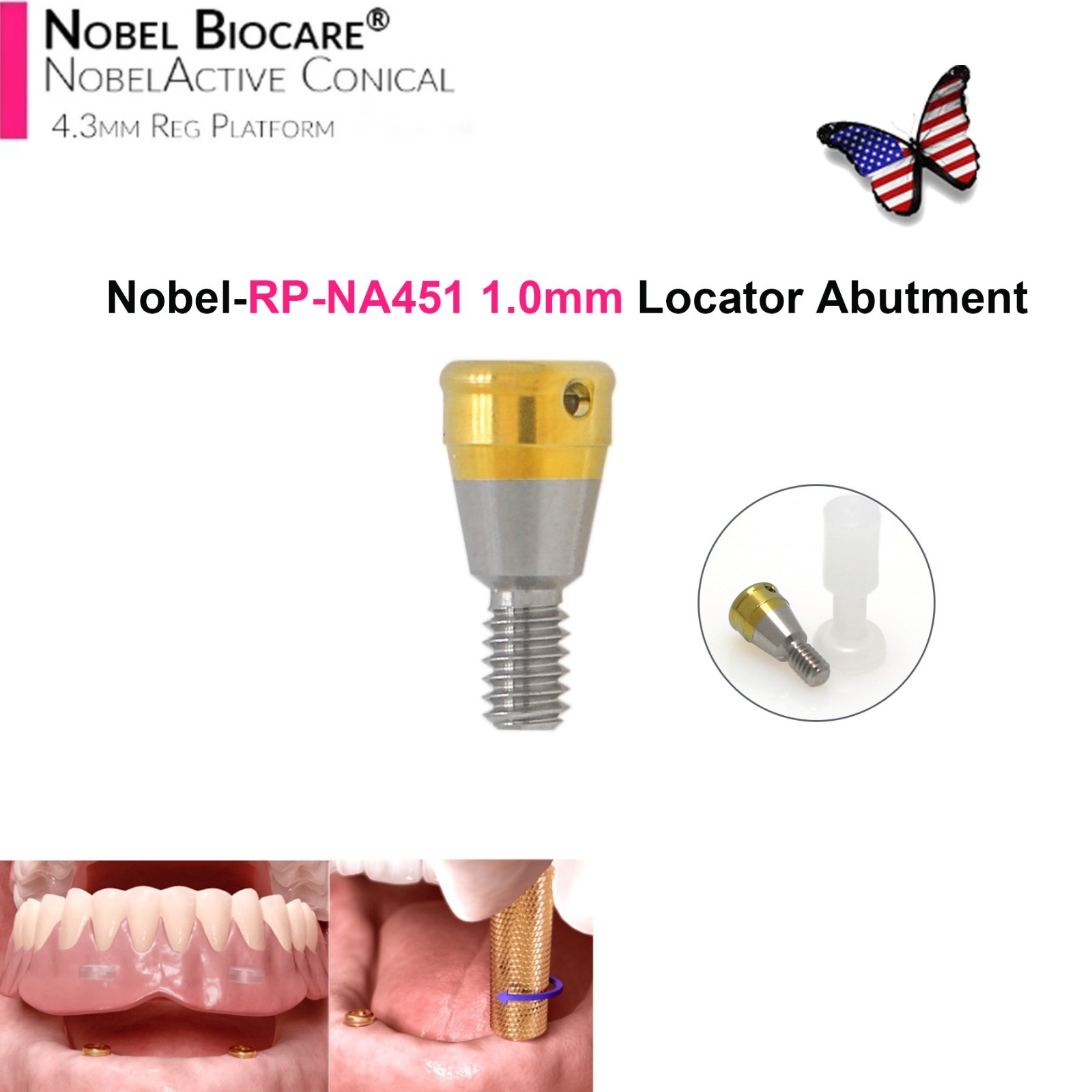 US Fit Nobel Active Locator Attachment Tapered Abutment NP/RP Conical Connection