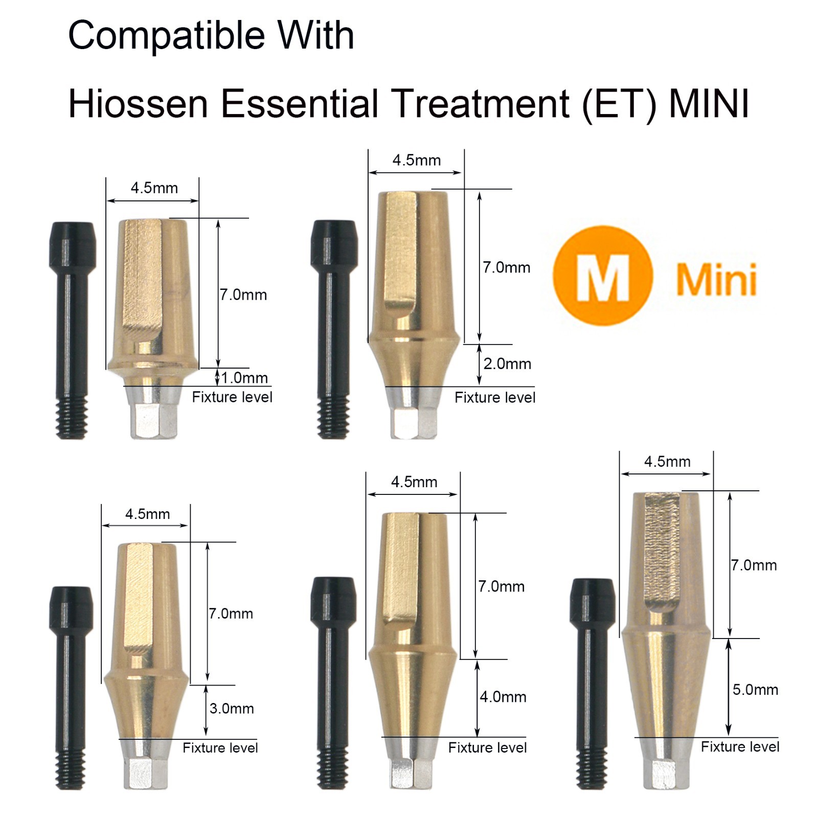 Hiossen ET III Type MINI/Regular Hex Straight Abutment Transfer Abutment