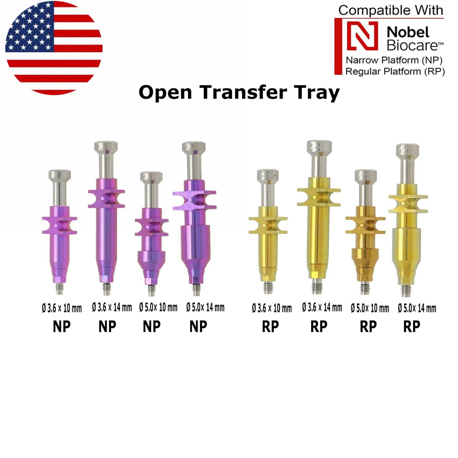 Scan Body Analog Nobel Active RP NP Impression Coping Transfer Open Close Tray