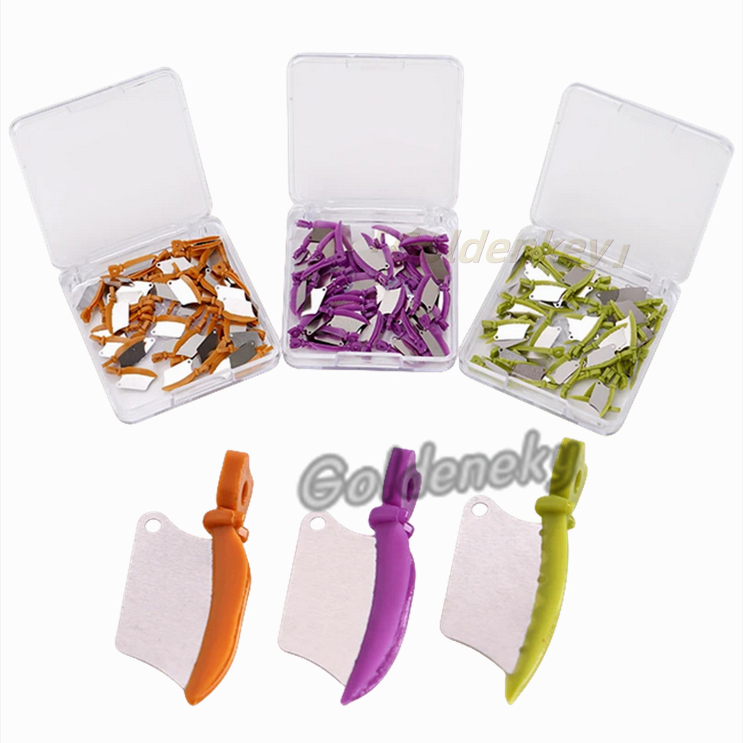 50Pcs/Box Dental Fender Interproximal Wedge Matrix Blade Guard with Metal Small