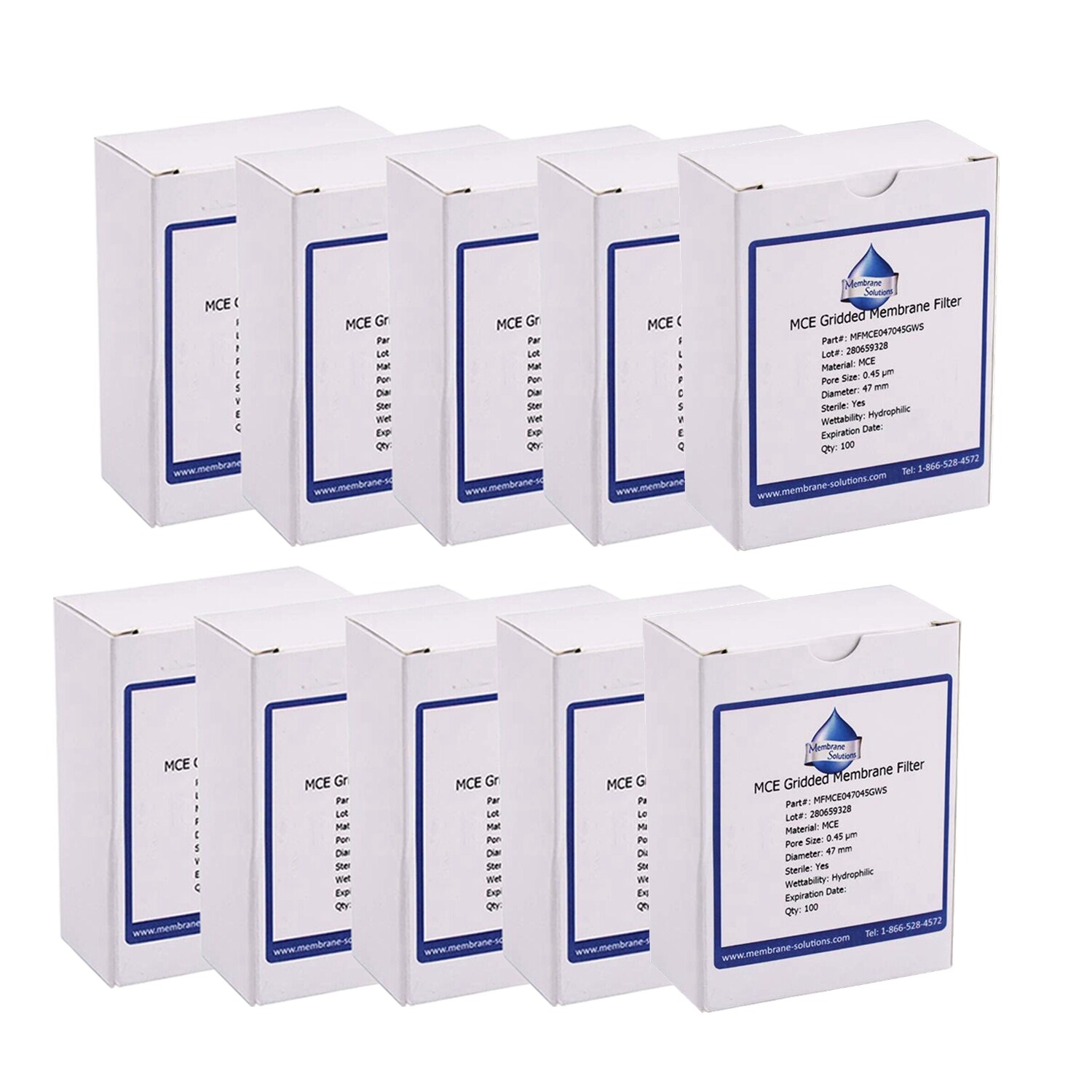 Simpure MCE Gridded Membrane Filter 47mm 0.45μm Sterile Mix Cellulose Ester