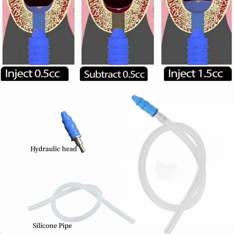 Dental Autoclavable 135°C Implant Silicone Hydraulic Lifter Tip With Water Pipe