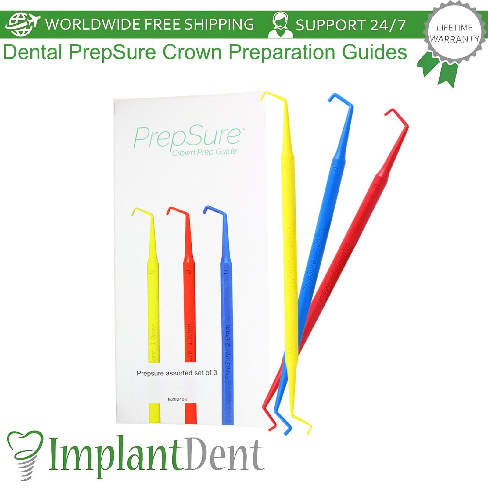 Dental PrepSure Crown Preparation Guides 3pcs Dentistry Restorative Instrument