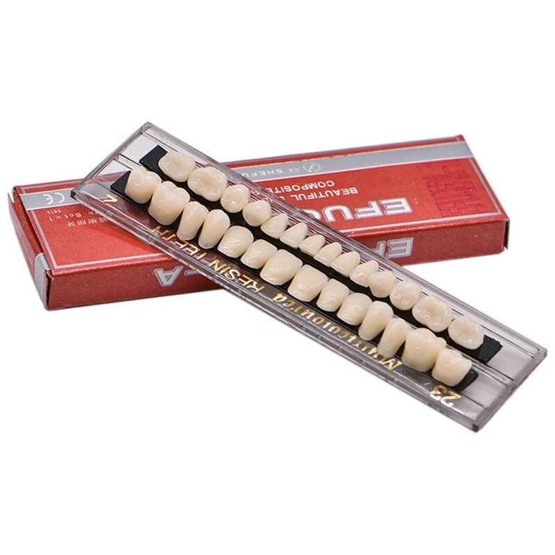 8 Type Dental Acrylic Resin Denture False Teeth Upper Lower Full Set A1/A2/A3