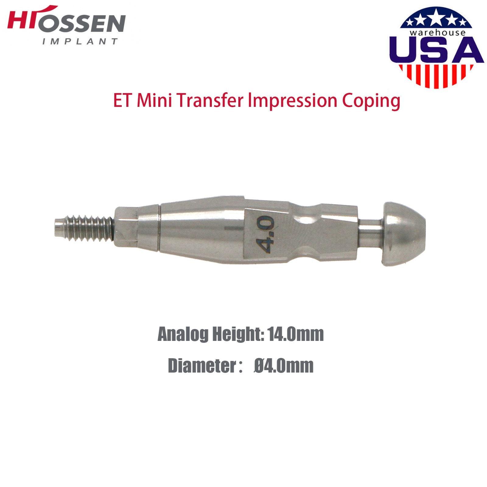 US Impression Transfer Coping Mini & Regular Hex Open / Closed Tray Hiossen ET