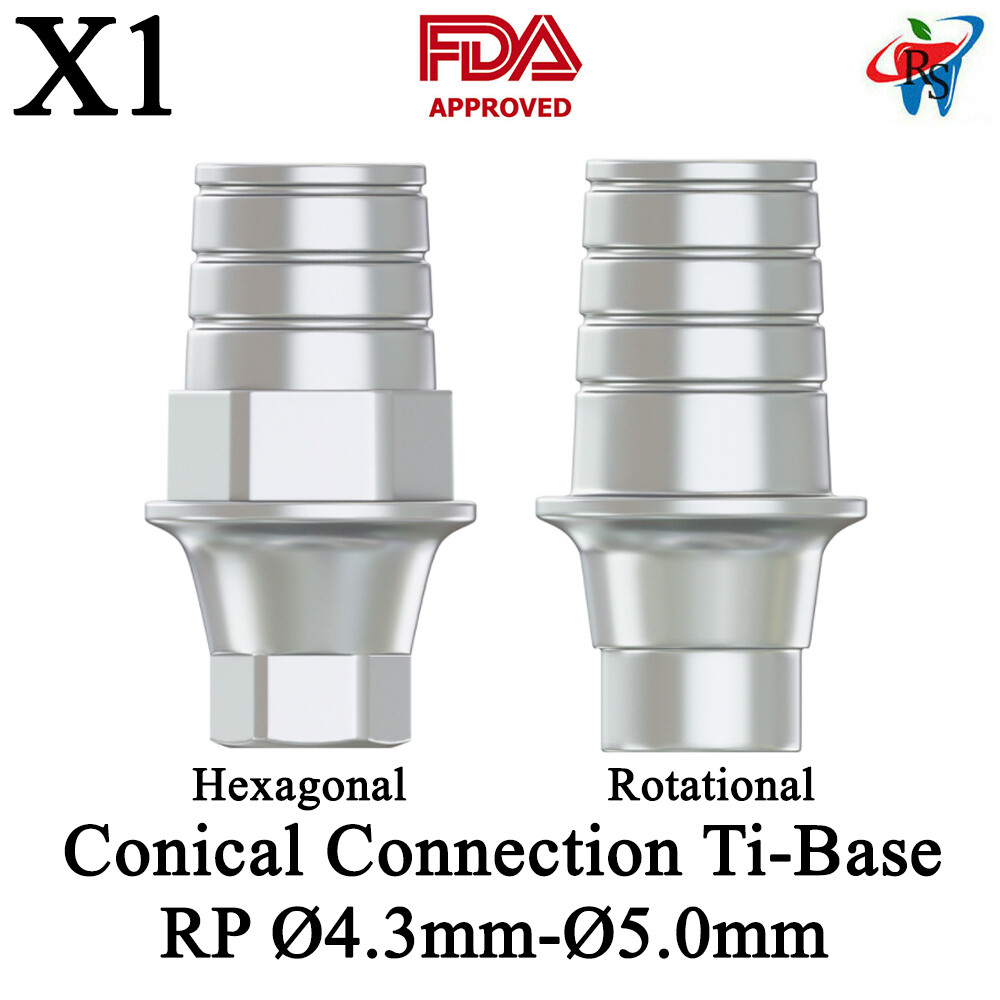1pcs DSl Ti-Base Abutment CAD/CAM Titatium Conical Connection RP Ø4.3mm-5.0mm