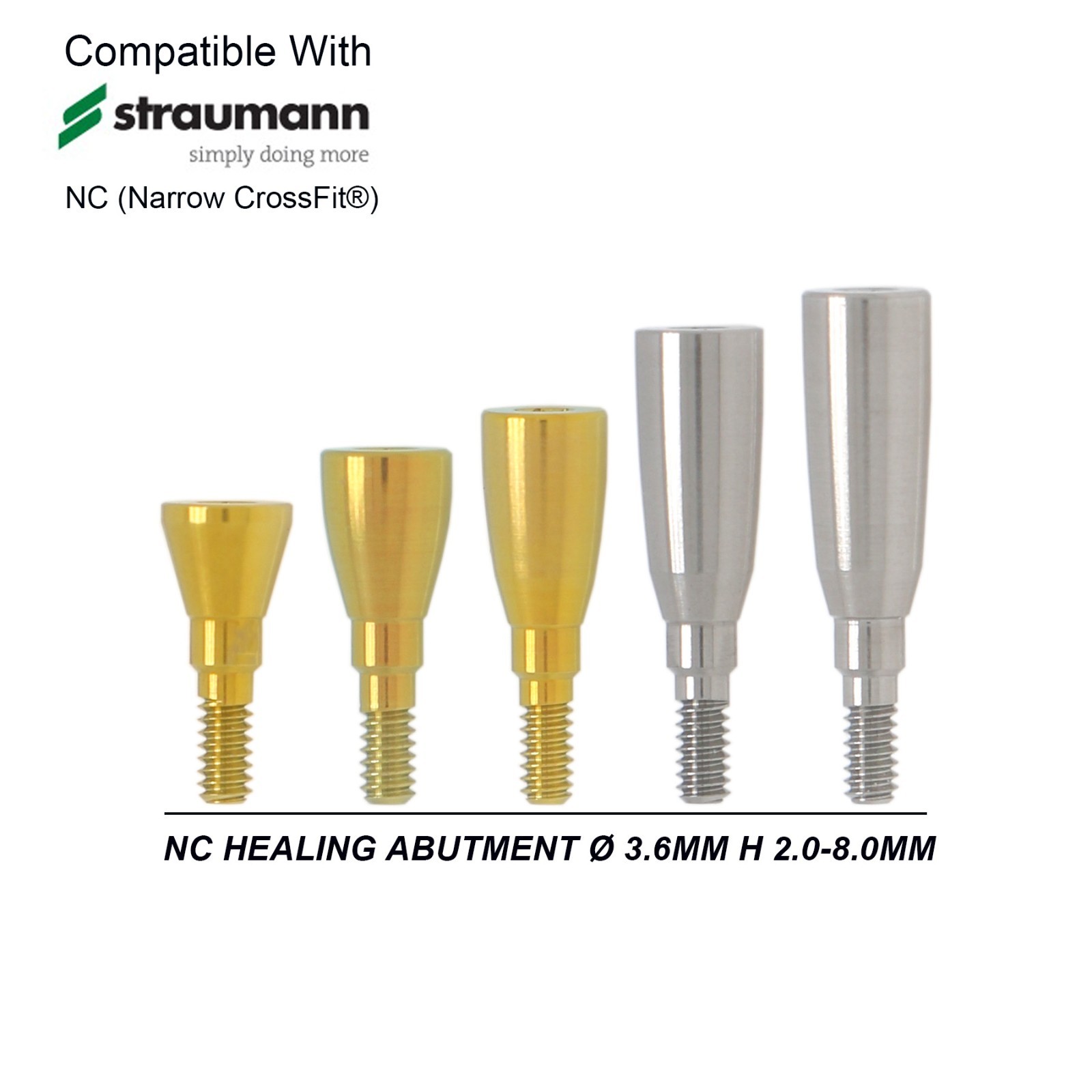 US Dental NC Healing Abutment & Cover Screw Fit Straumann ITI BL/BLT