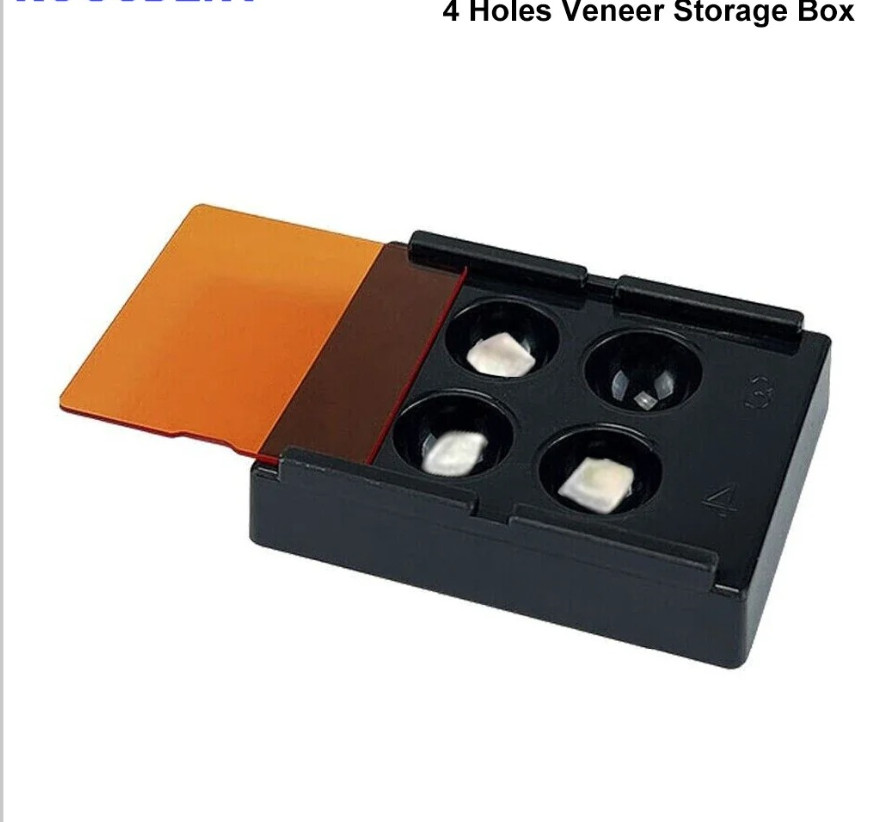 1pc Dental Resin Shading Box 4 Hole Veneer Storage Light Case for Dentist Tools