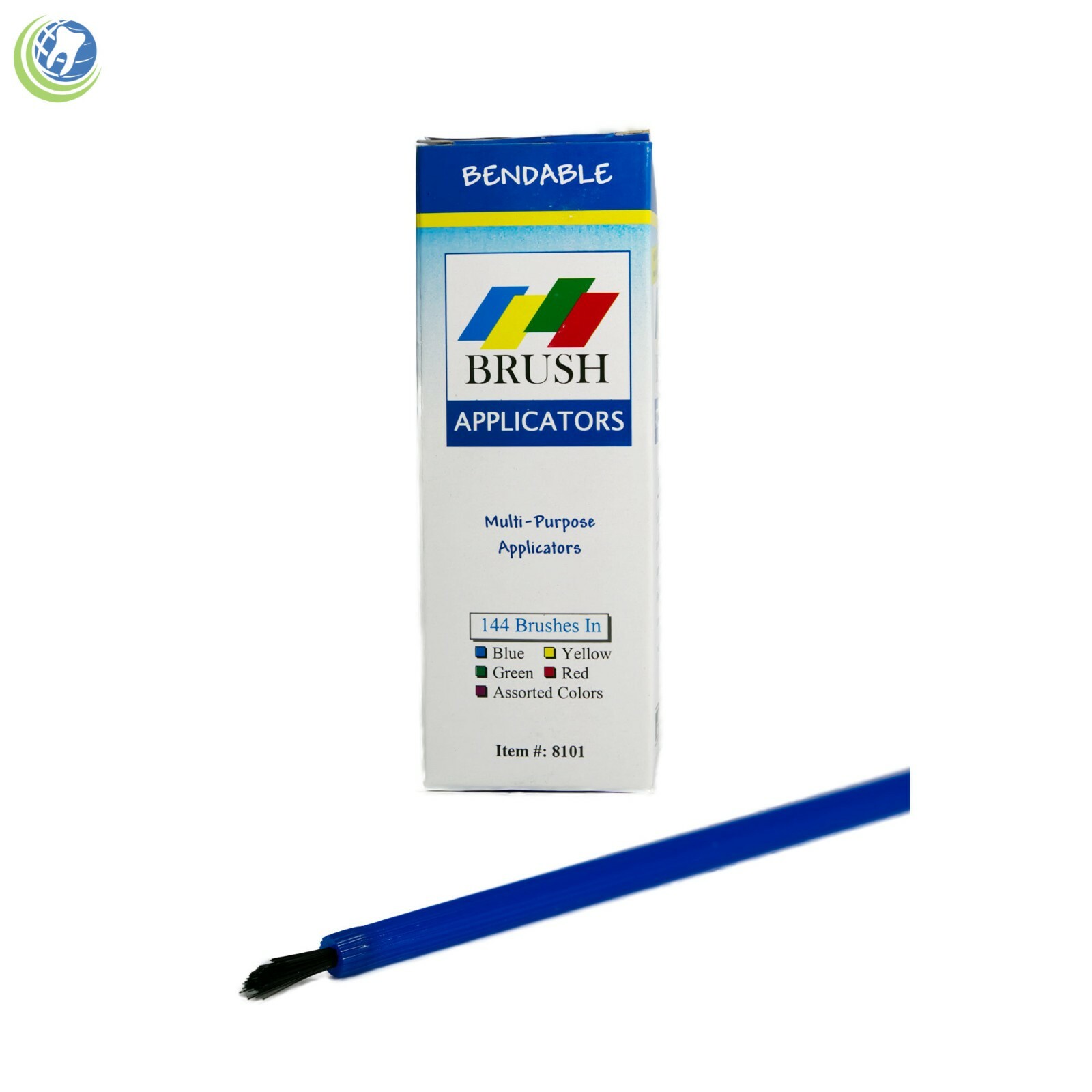 Dental Lab Disposable Brush Applicators Bendable 144 PCS (1 Box) Blue