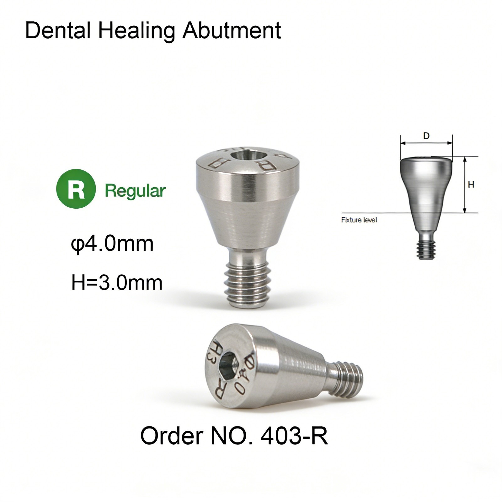 Dental Healing Abutment Mini Regular Cover Screw Fits Hiossen Implant 5/10/20Pcs