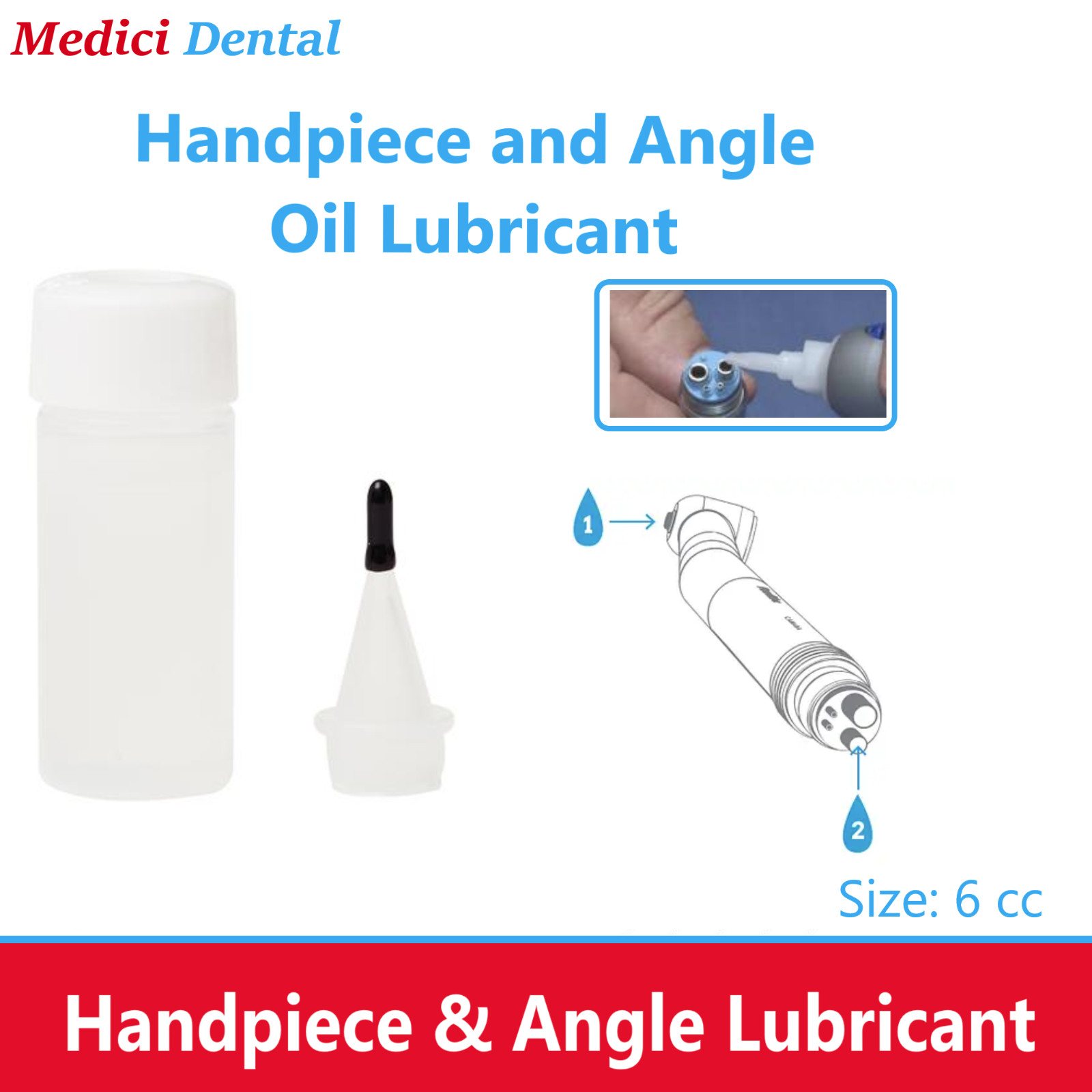 Dental Handpiece Oil Handpiece & Angle Lubricant Care and maintenance, 6cc Btl