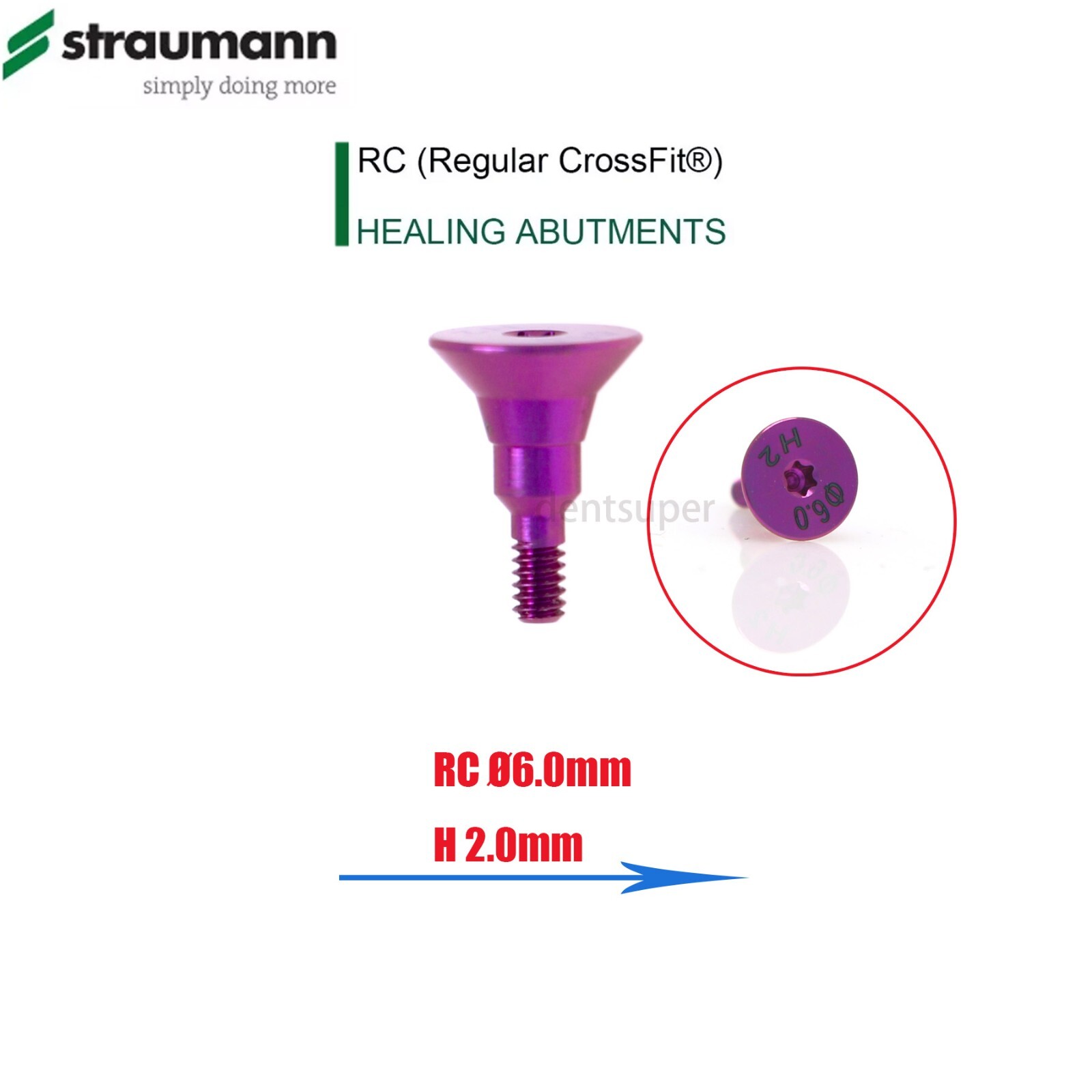 Fit Straumann ITI BL/BLT Healing Caps RC/NC, 3.6-6.5mm, Titanium, Closure Screws
