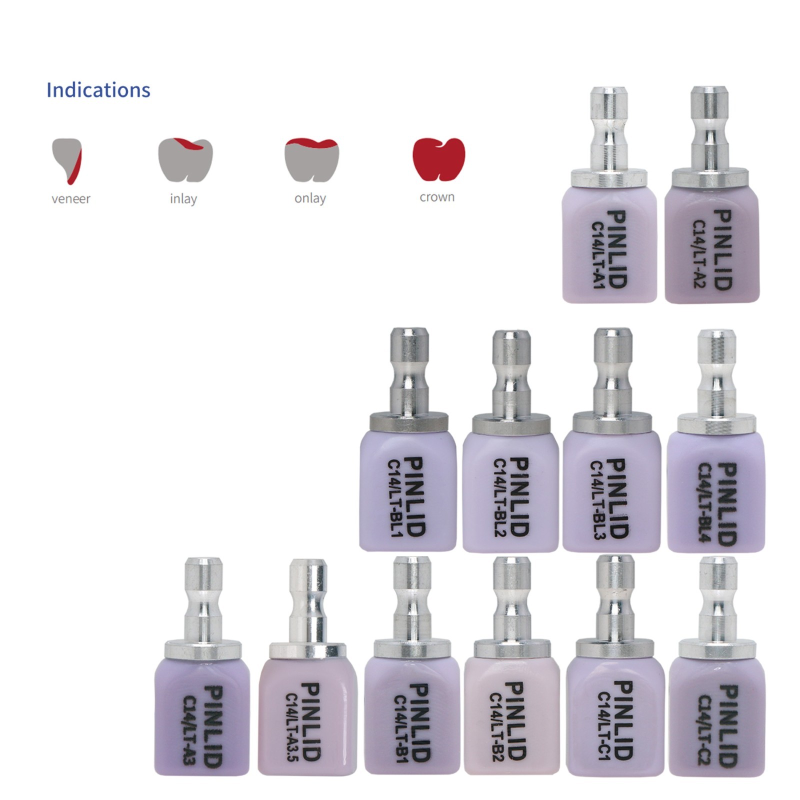 US Dental Lithium Disilicate Blocks Emax CAD/CAM CEREC Blocks C14 LT-BL Series