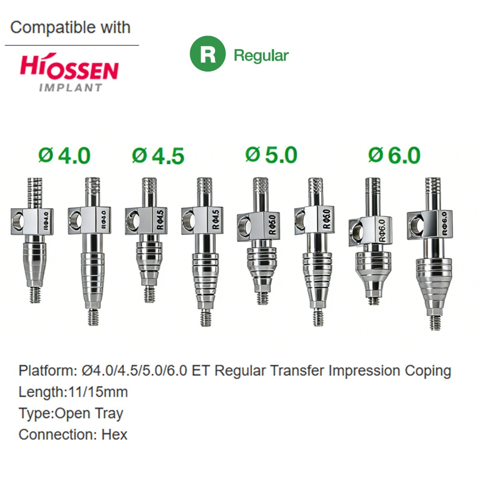 Hiossen ET Dental Titanium Locator Healing Abutment Transfer Impressions Analog