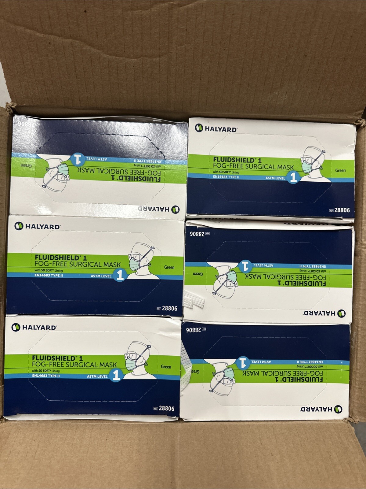 Fluidshield 1 Fog-Free Surgical Mask, ASTM Level 1, Halyard #28806, 300/Case!