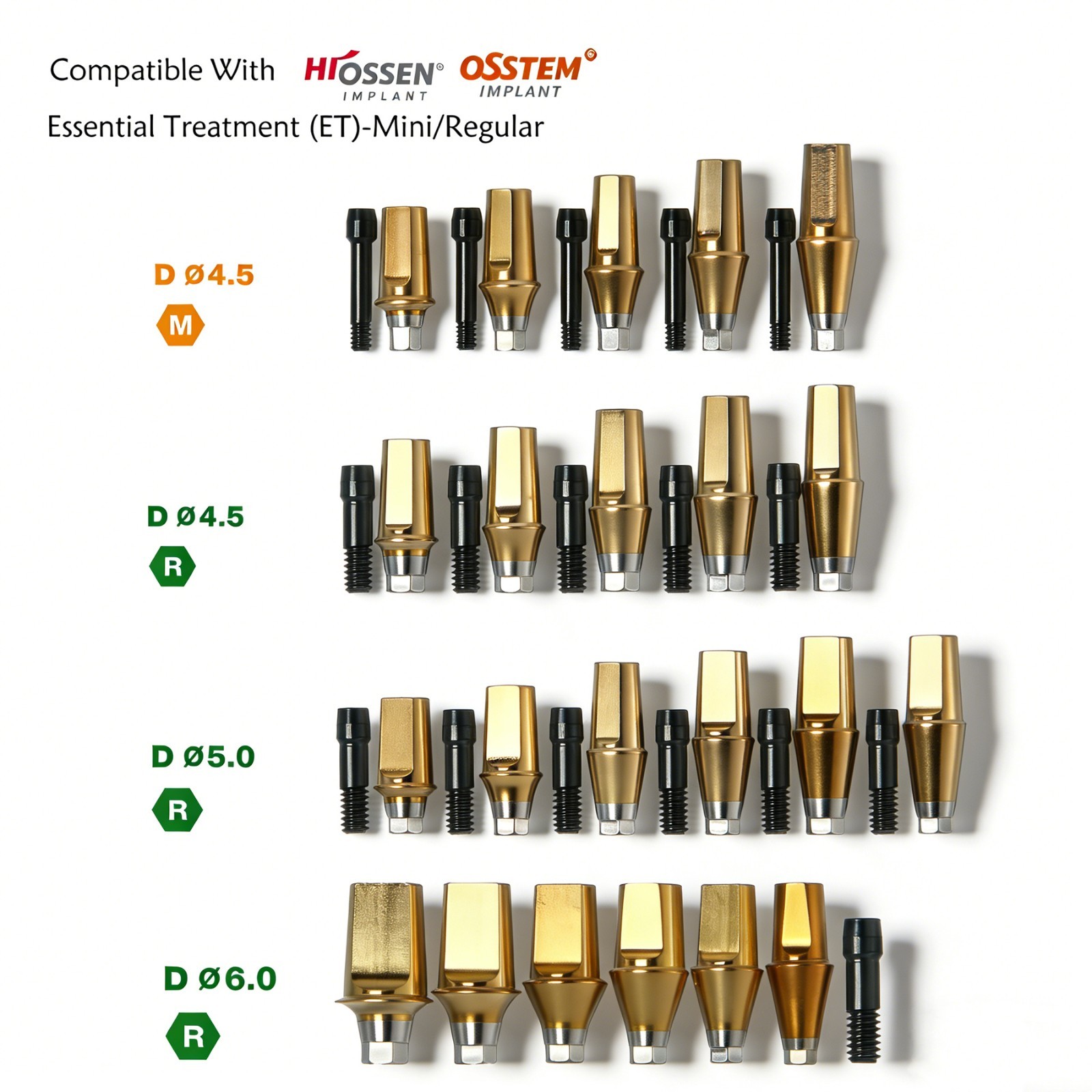 US 2Pcs Dental Hex Straight Transfer Abutment Mini Regular For Osstem Hiossen TS