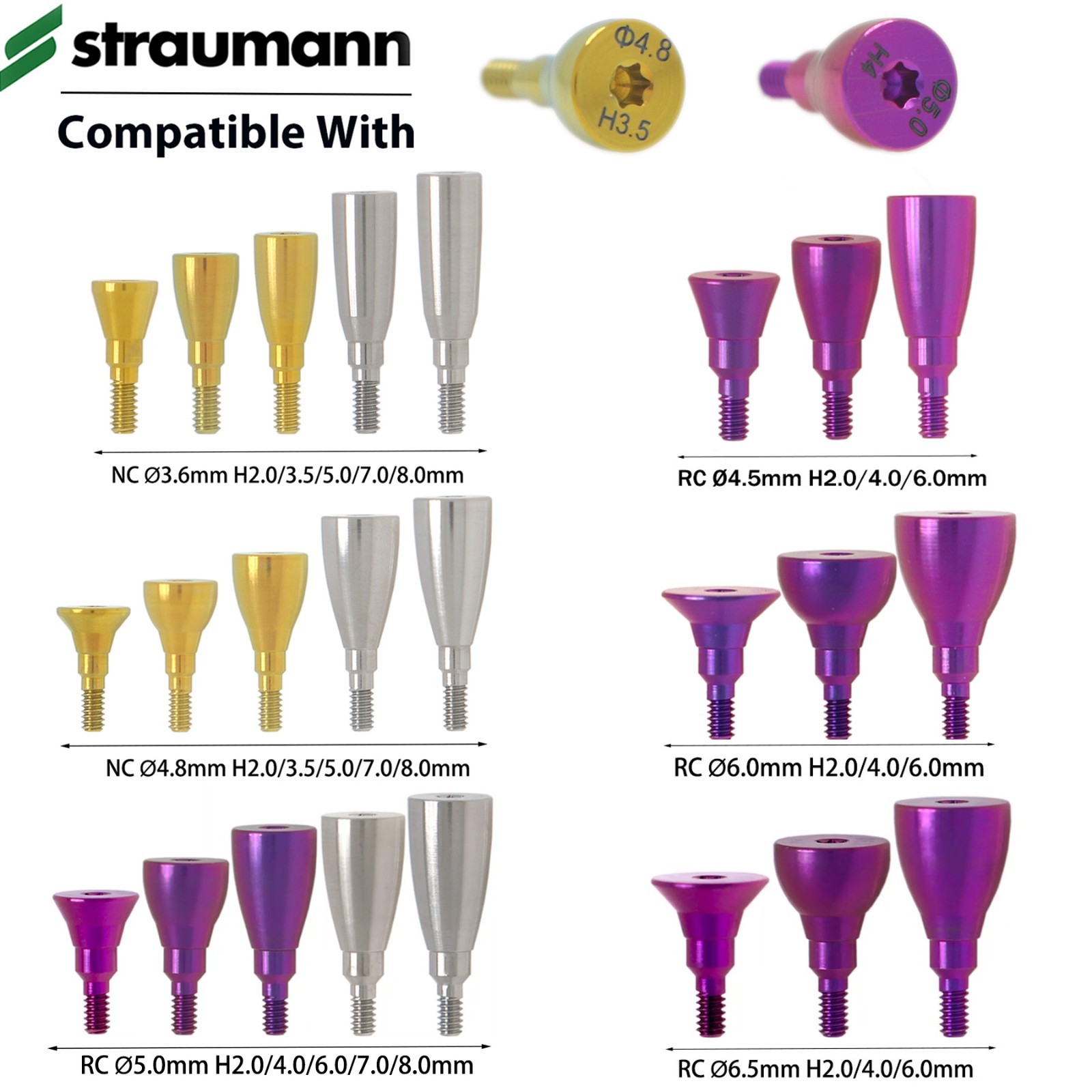 For Straumann ITI Healing Abutment & Transfer Impression Open Closed Tray NC/RC