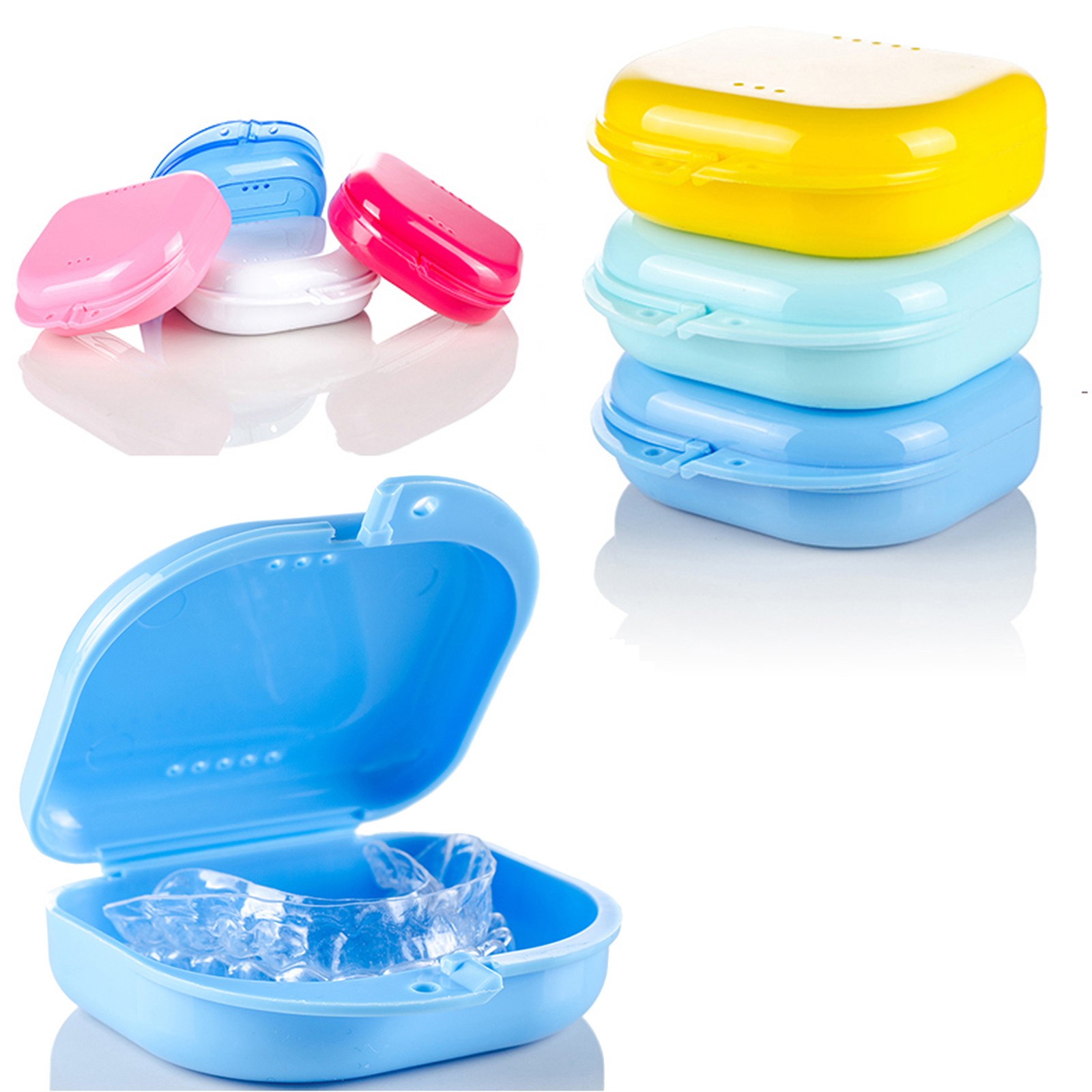 Up to 70 Dental Retainer Denture Storage Case Box Mouthguard Container Assorted