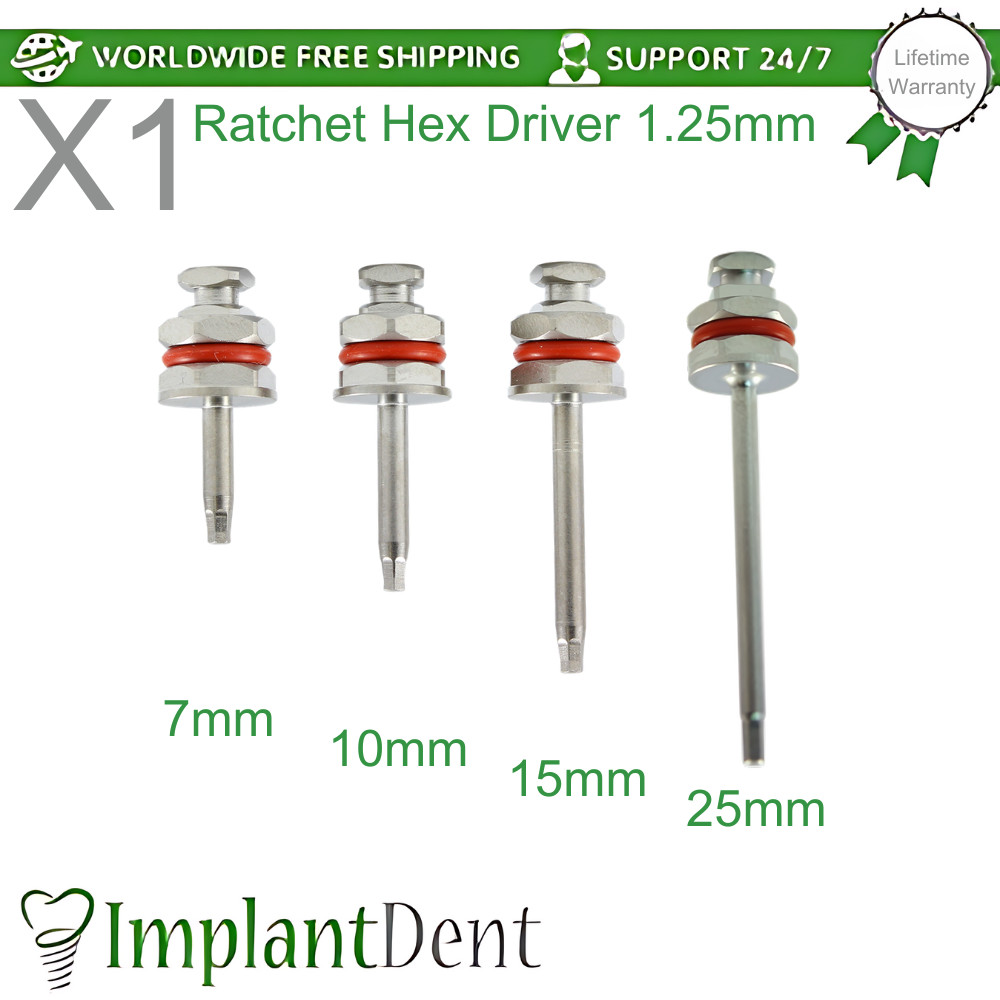 1x Ratchet Hex Driver 1.25mm Dental Tool Instrument Prosthetic Fixation