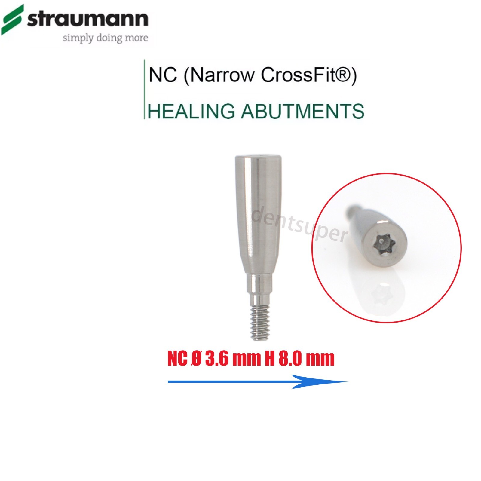 Fit Straumann ITI BL/BLT Healing Caps RC/NC, 3.6-6.5mm, Titanium, Closure Screws