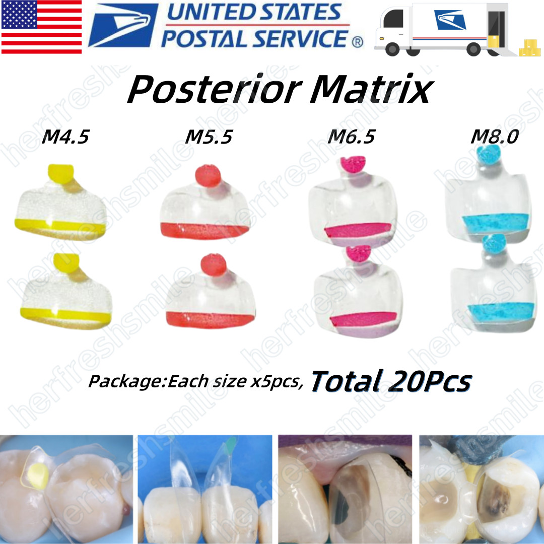20Pcs Dental Clear Matrix Molar Mylar Matrices Similar Bioclear Matrice M4.5-8.0