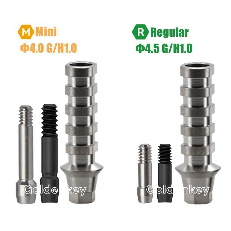 Dental Hex ET Temporary Abutment Mini Regular Ti Screws EbonyGold Osstem 4.0 4.5