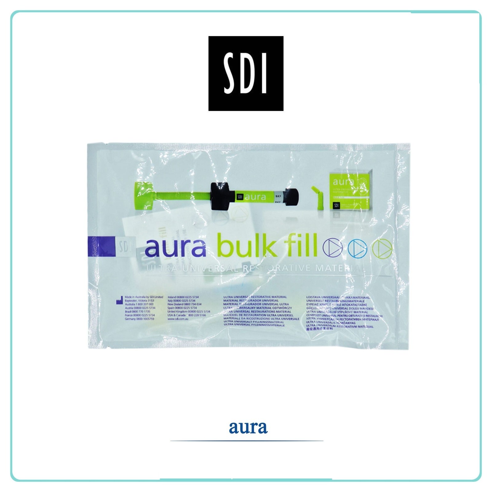 SDI AURA High Strength Bulk Fill Dental Composite Refill 4gm