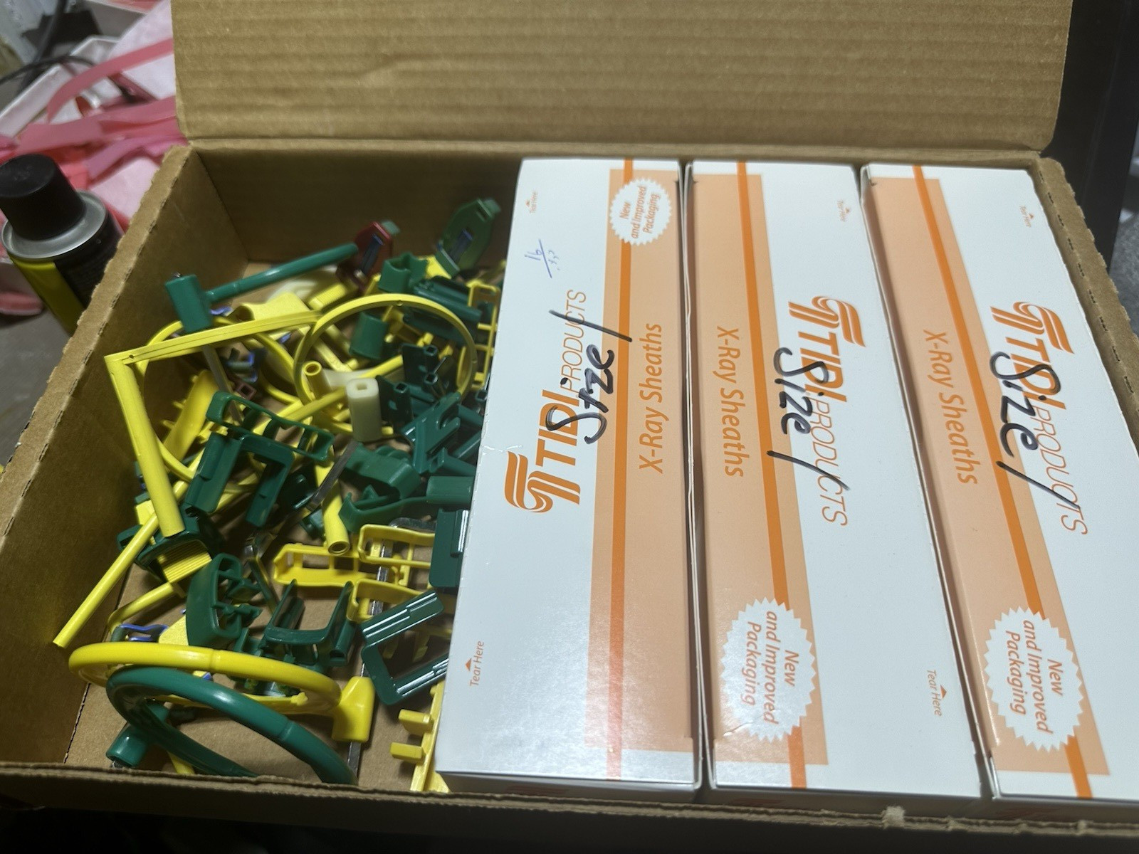 TIDI Products X-Ray Sheaths 3 boxes (100ct each) + Film Holders