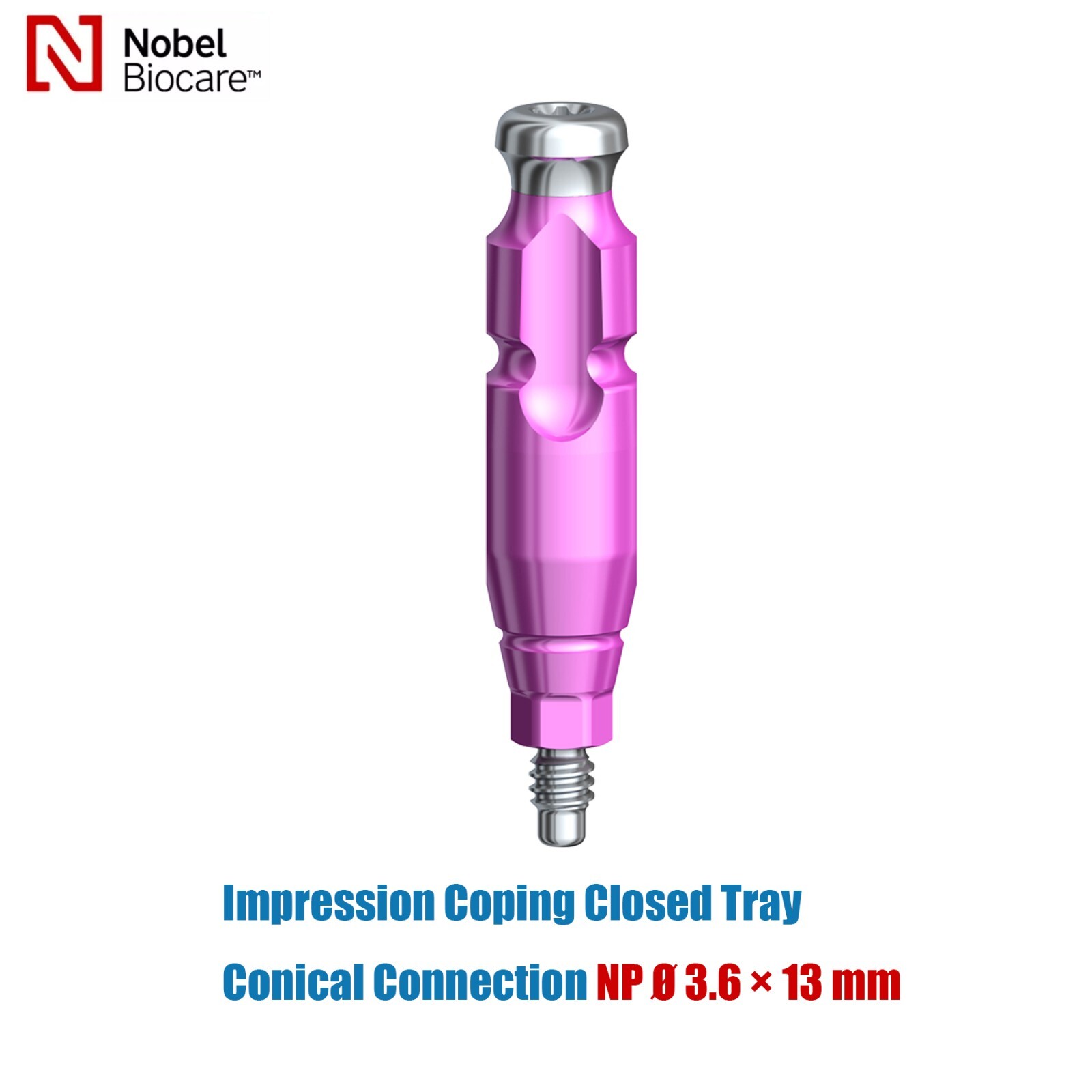 Nobel Active Impression Coping Open/Closed Tray Narrow Platform NP Ø3.6/5.0mm