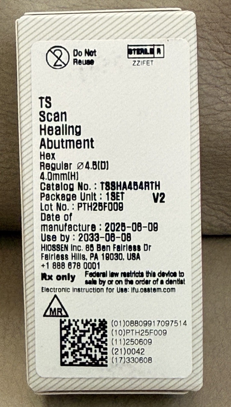 Hiossen Osstem implant TS healing abutment 4.5x4mm NEW exp. 6/8/2033
