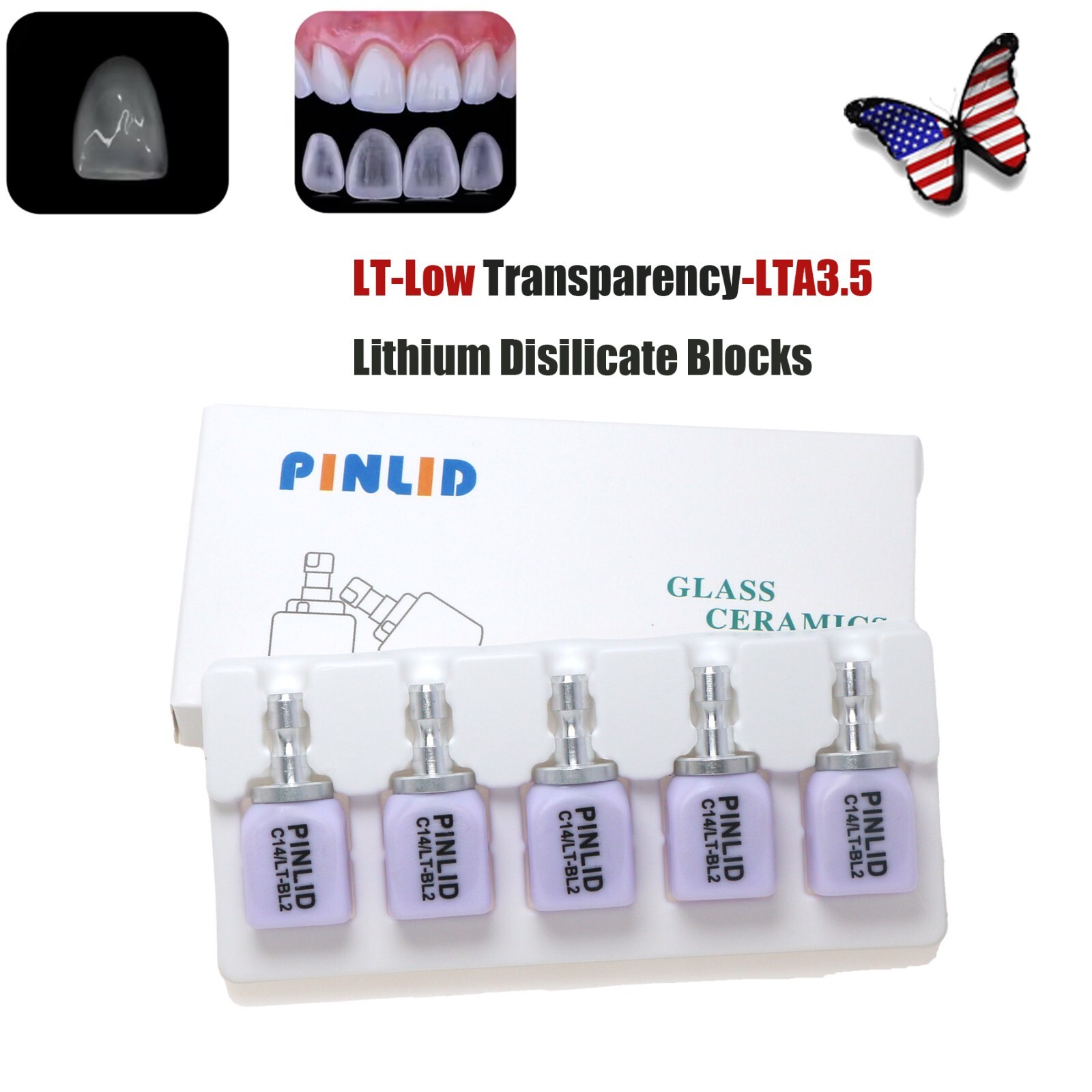 US C14 Dental Glass Ceramic Blocks LT Lithium Disilicate CAD/CAM Cerec Block