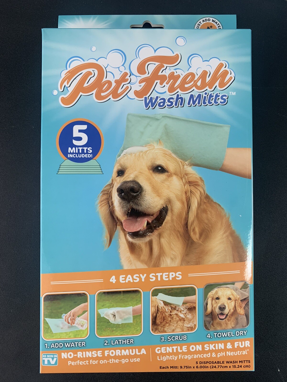 Pet Fresh Washing Mitts, Polyester, Dispoable, 5-Pk.