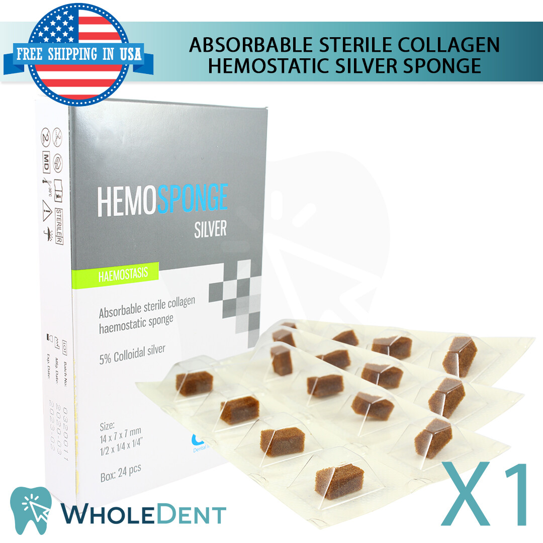 Dental Hemosponge Absorbable Silver Sponge Gelfoam Cubes Sterile Surgical