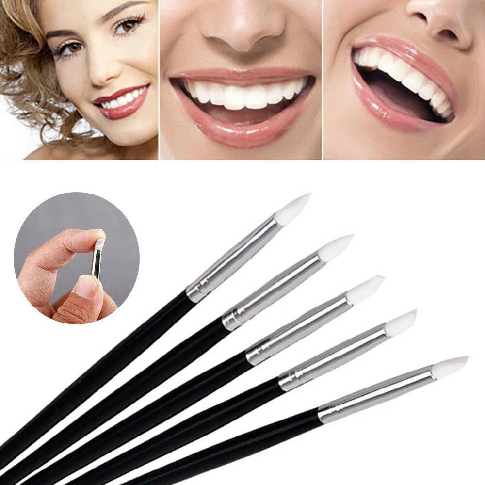 5Pc/Set Dental Composite Silicone Brush Pen Resin Veneer Cement Black/Grey/White