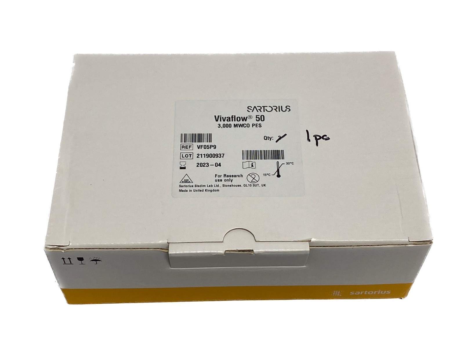 (1 Pc) SARTORIUS Vivaflow 50 Laboratory Crossflow Cassette 3000 MWCO PES VF05P9