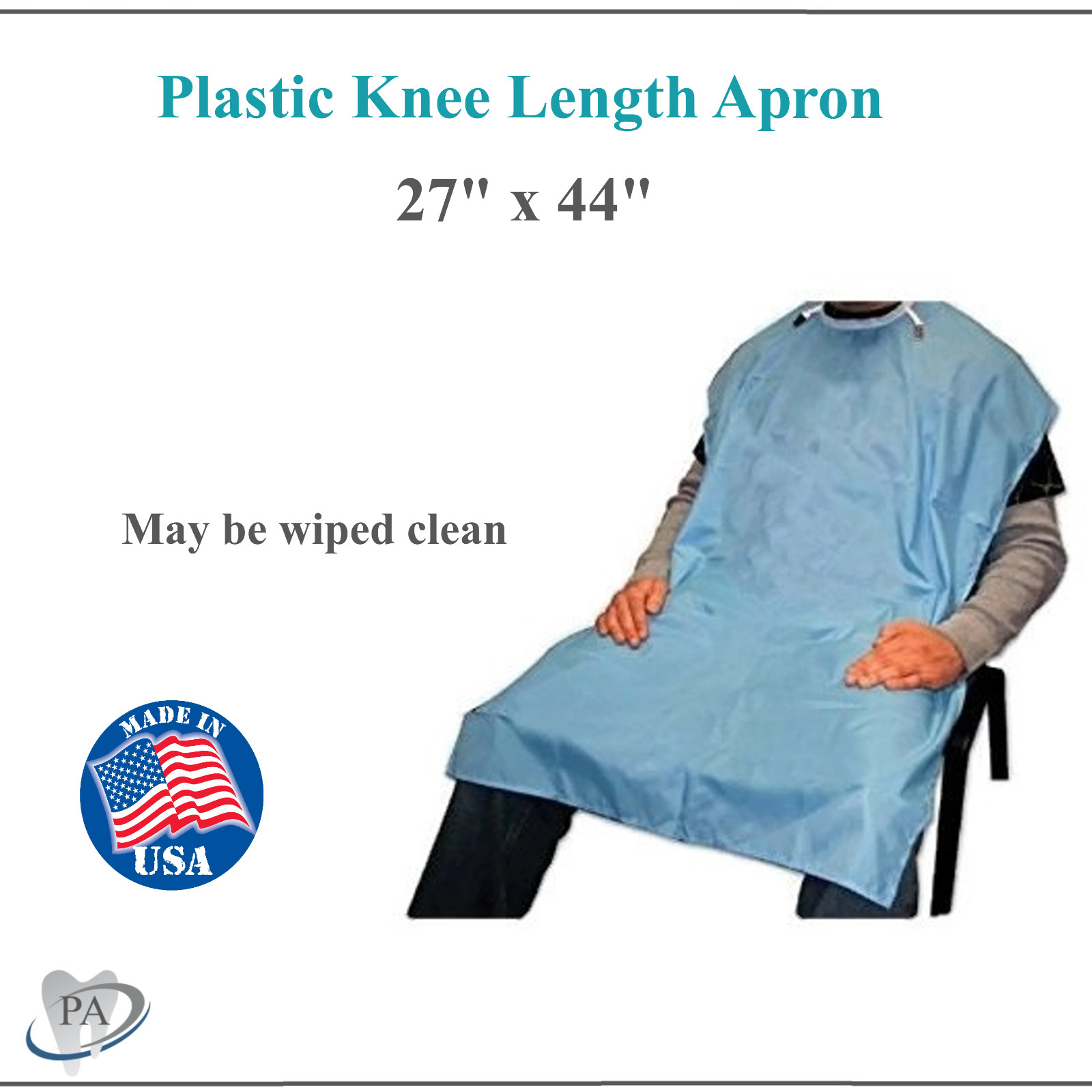 Dental Medical Plastic Apron, Knee Length, 27″ x 44″ Nylon Patient Bib, Crosstex