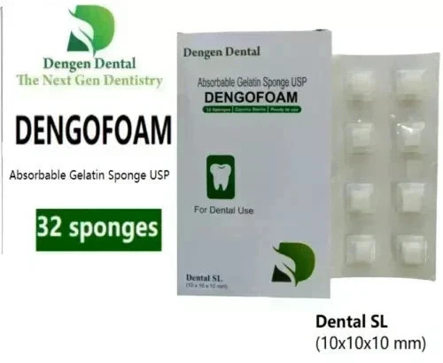 Dental Dengen Dengofoam Absorbable Gelatin Sponge USP 32 Sponges 10x10x10mm
