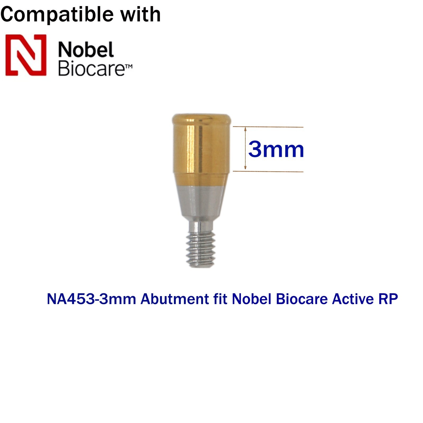 Dental Nobel Biocare Active Locator Abutment NP/RP Conical Titanium 1-5mm Height